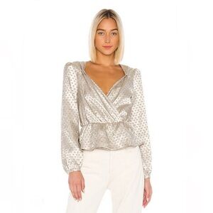 LPA Pinched Shoulder popli Top in Dusty Gold from REVOLVE
